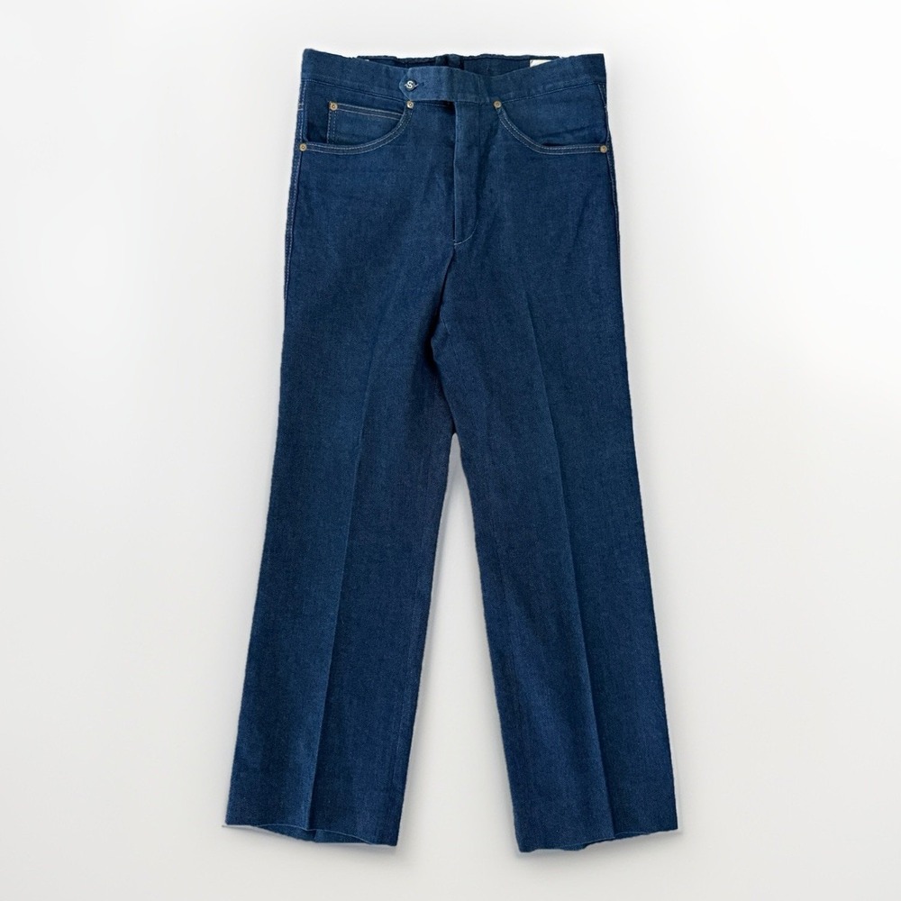 VTG 70s Sansabelt Jaysport Jeans Men‎ 32x29 Dark Denim Expandable Waist USA Golf